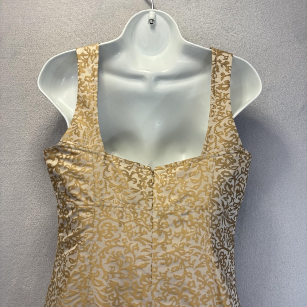 Sigrid Olsen Collection Silk Blend Jacquard Sheath Dress Womens 6 Gold Paisley - Picture 11 of 13